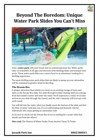 beyond the boredom unique water park slides