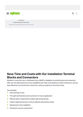 Installation Terminal Blocks and Connectors