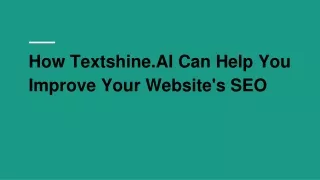 how textshine ai can help you improve your website s seo