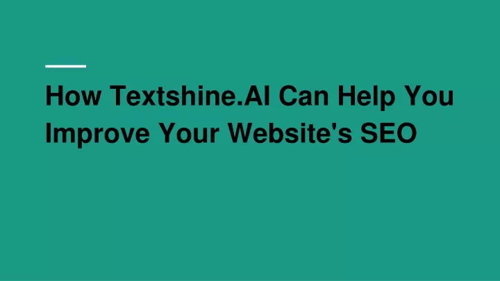 how textshine ai can help you improve your website s seo