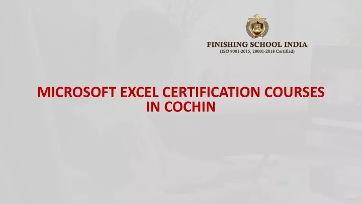 m icrosoft excel certification courses in cochin