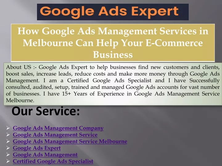 about us google ads expert to help businesses