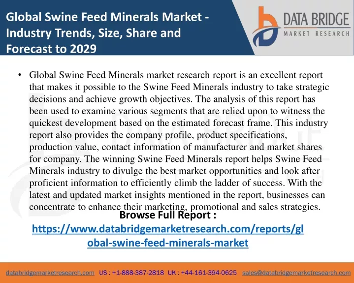 global swine feed minerals market industry trends