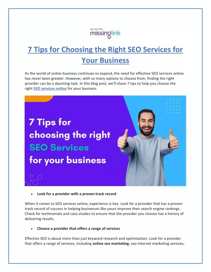 7 tips for choosing the right seo services