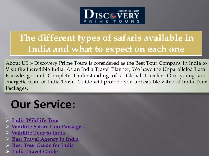 about us discovery prime tours is considered