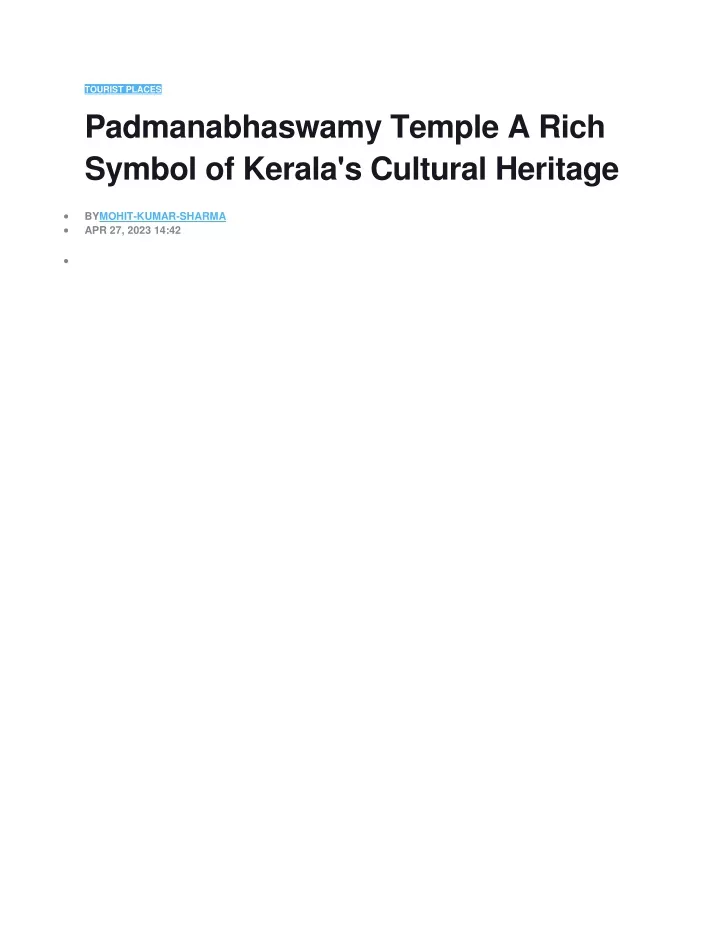 tourist places padmanabhaswamy temple a rich
