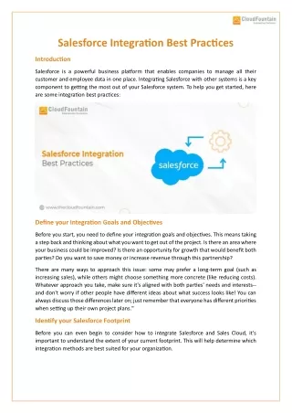 Salesforce Integration Best Practices