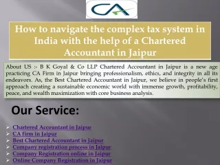 How to navigate the complex tax system in India with the help of a Chartered Accountant in Jaipur