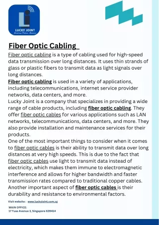 Fiber Optic Cabling