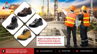 Types of Safety Shoes for Pharmaceuticals Industry