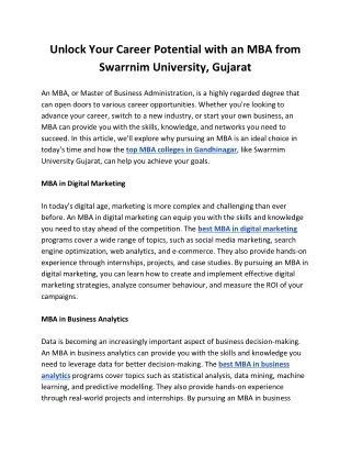 unlock your career potential with an mba from