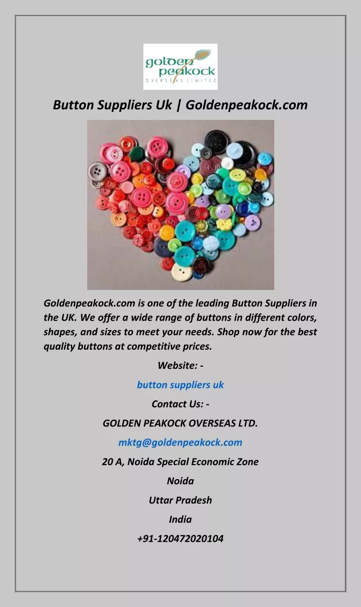 button suppliers uk goldenpeakock com