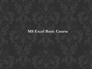 ms excel basic course