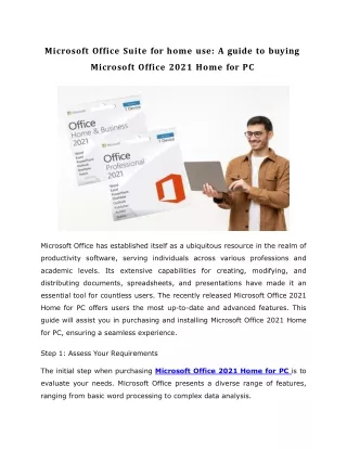 Microsoft Office Suite for home use
