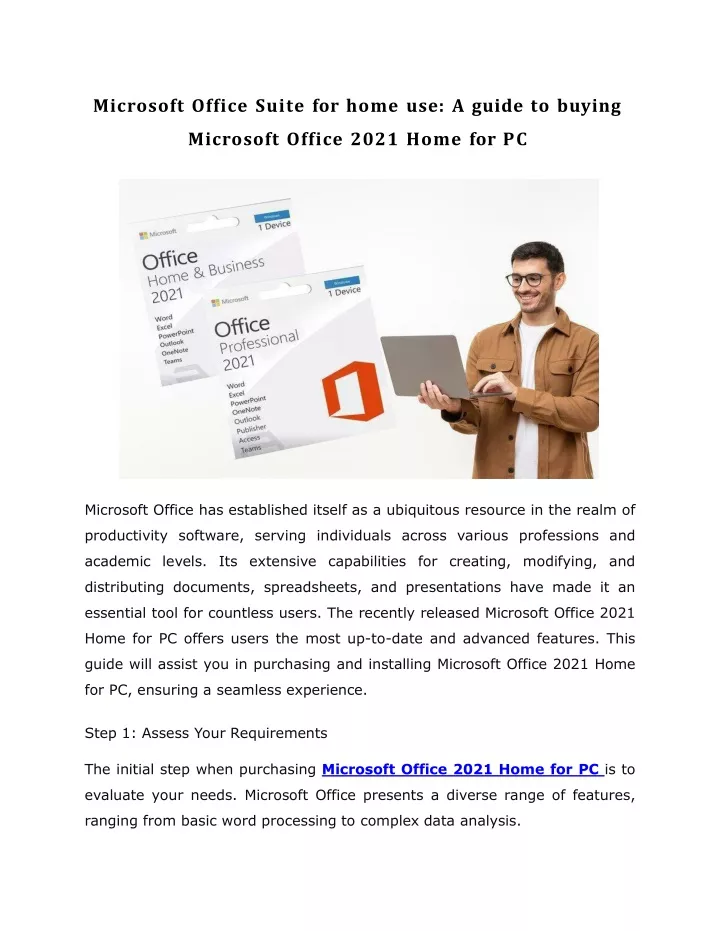microsoft office suite for home use a guide