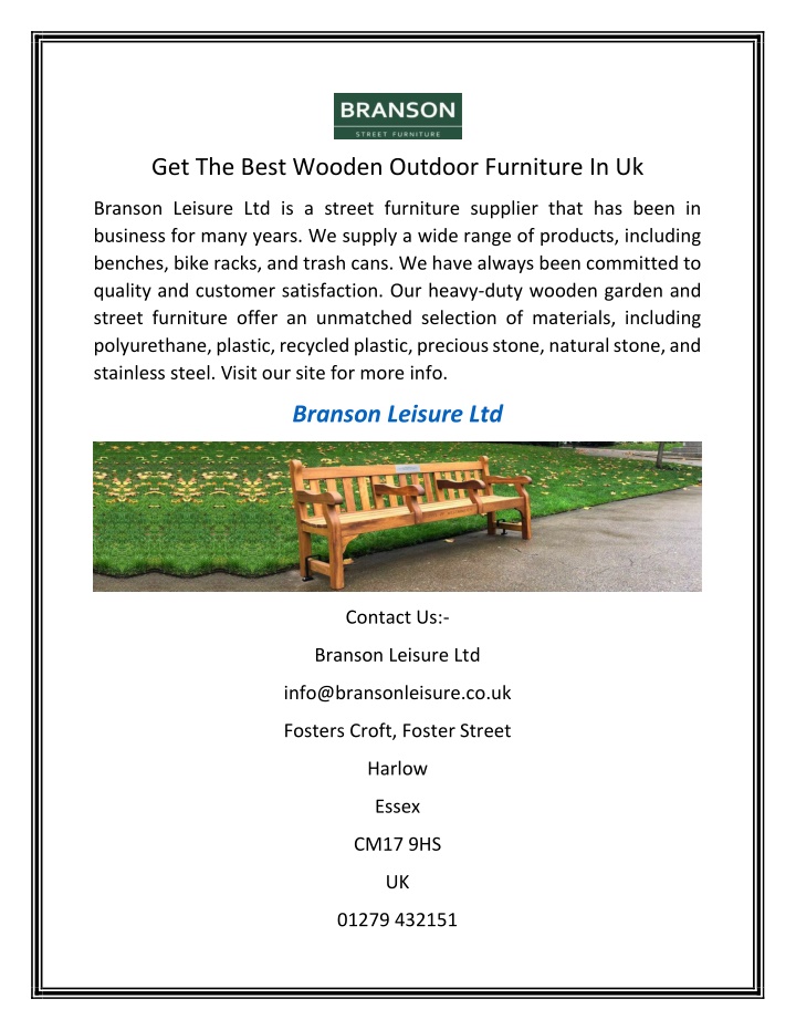 get the best wooden outdoor furniture in uk