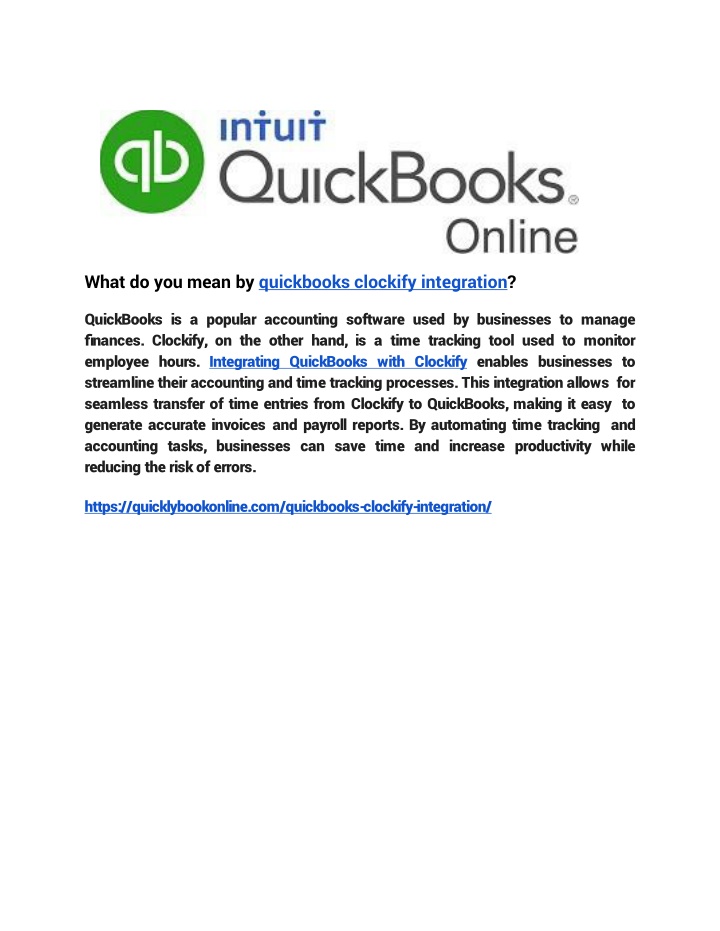 what do you mean by quickbooks clockify