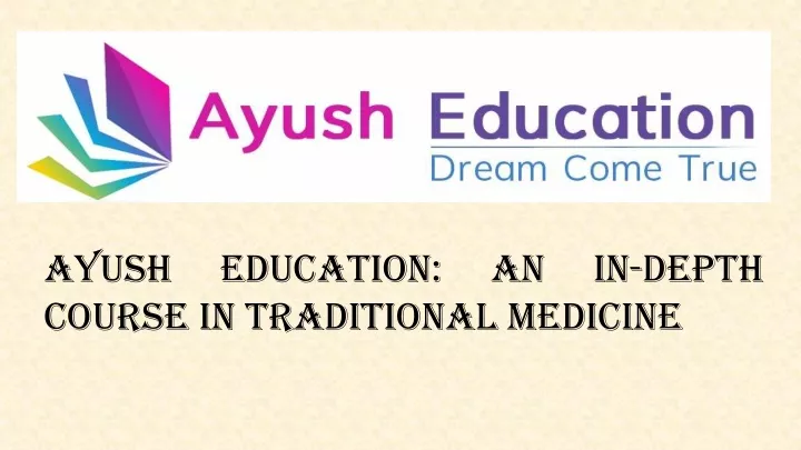 ayush course in traditional medicine