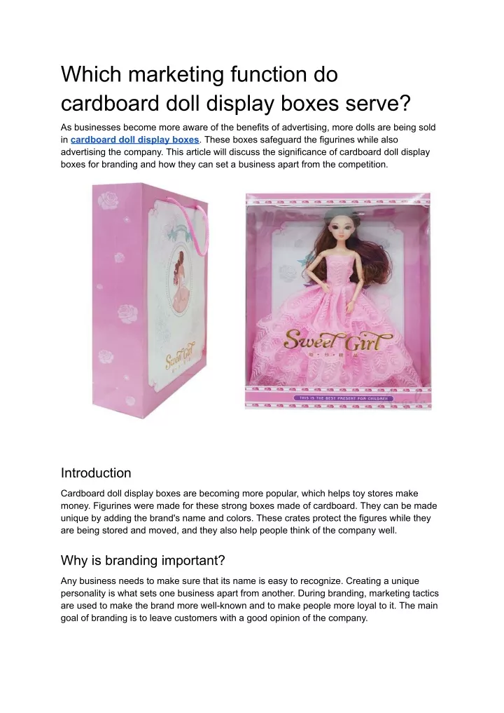 which marketing function do cardboard doll