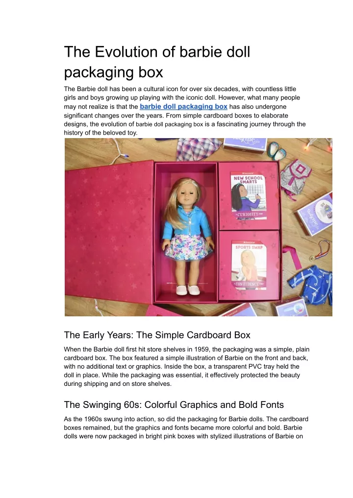 the evolution of barbie doll packaging box