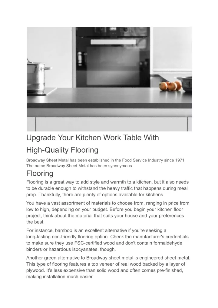 upgrade your kitchen work table with high quality