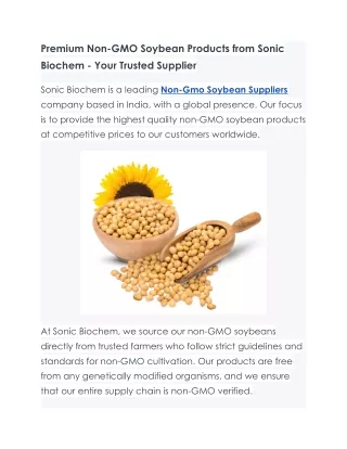 premium non gmo soybean products from sonic