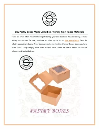 Pastry Boxes Wholesale - A Booming Demand in Bakery Packaging Industry