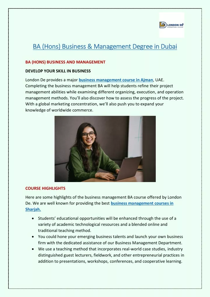 PPT - BA Hons Business And Management In Sharjah PowerPoint ...