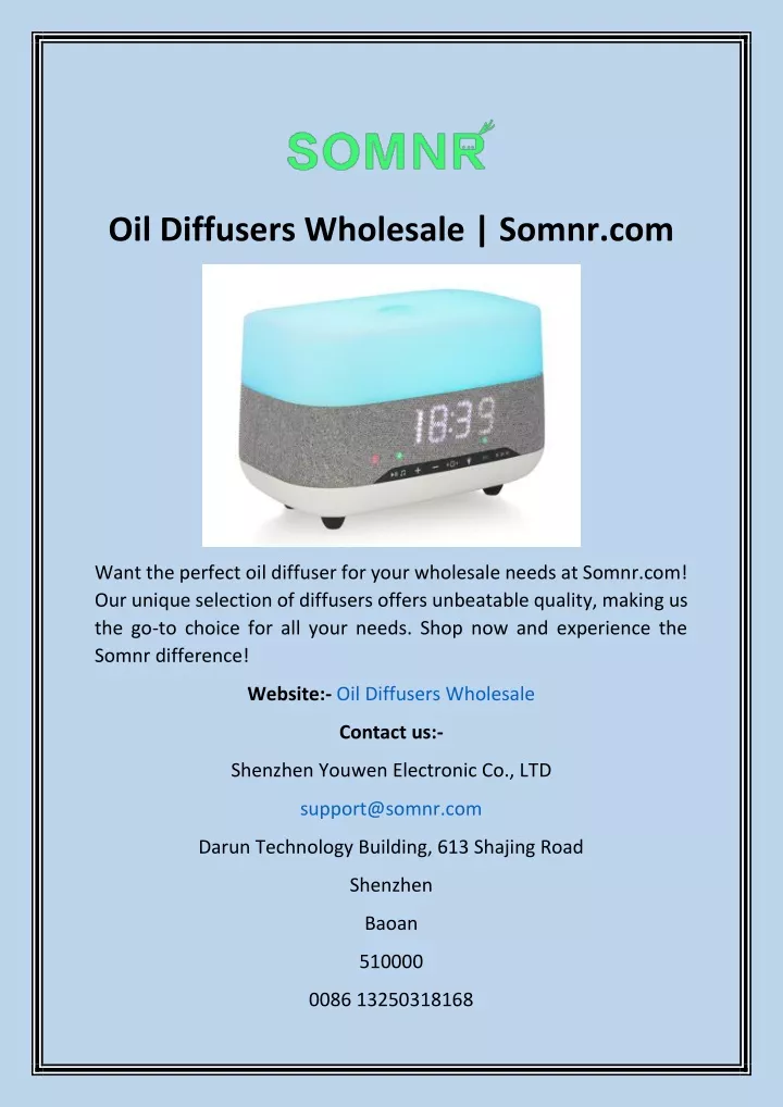 oil diffusers wholesale somnr com