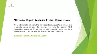 Alternative Dispute Resolution Centre  Cdrcentre.com