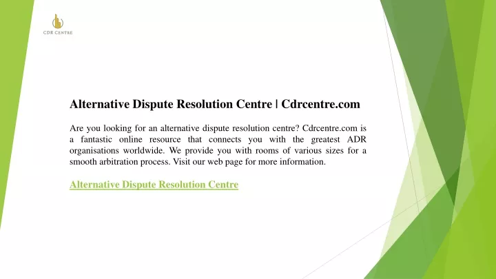 alternative dispute resolution centre cdrcentre