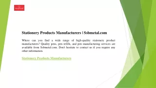stationery products manufacturers ssbmetal