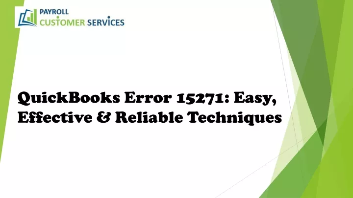 quickbooks error 15271 easy effective reliable techniques