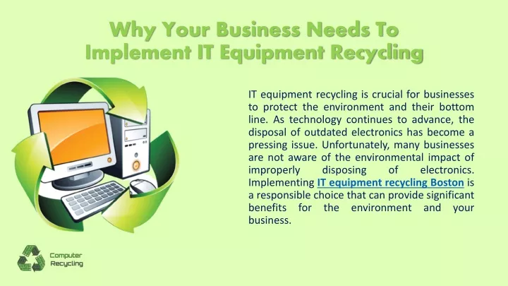 why your business needs to implement it equipment recycling