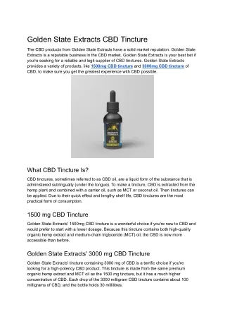 Golden State Extracts CBD Tincture