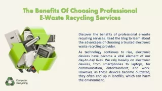 Electronic Waste Recycling Services In Massachusetts