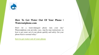 How To Get Water Out Of Your Phone  Wateroutphone.com