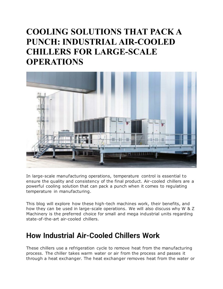 cooling solutions that pack a punch industrial