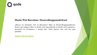 Diseño Web Barcelona  Desarrolloappsmadrid.net