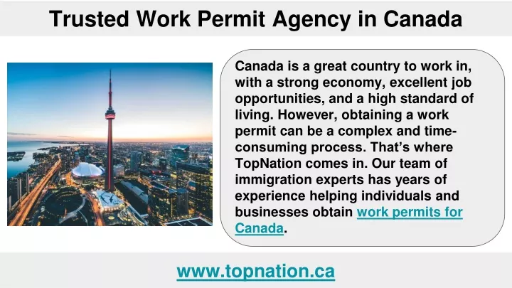 trusted work permit agency in canada