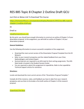 res 885 topic 8 chapter 2 outline draft gcu