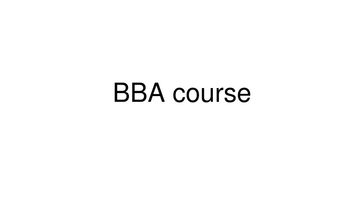 bba course