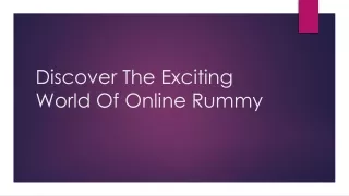 Discover The Exciting World Of Online Rummy
