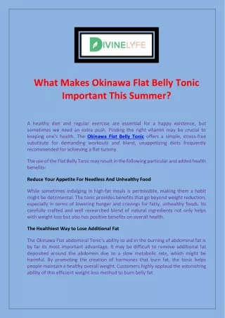 Finest  Okinawa Flat Belly Tonic