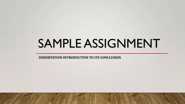 sample assignment