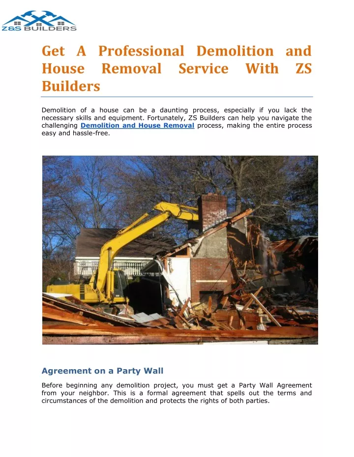 get a professional demolition and house removal