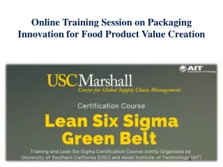 online training session on packaging innovation