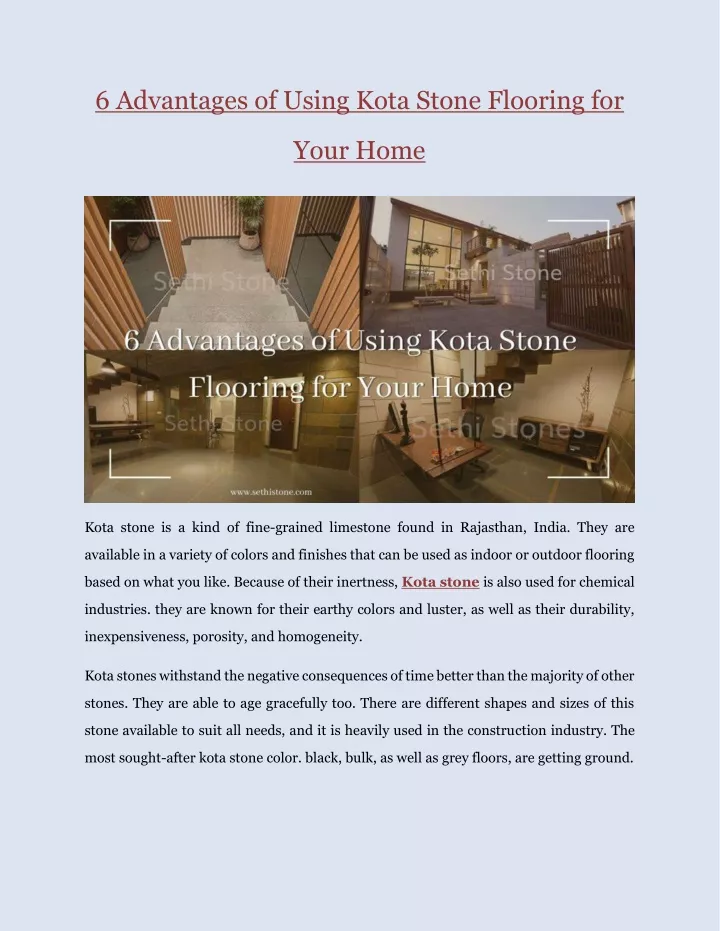 6 advantages of using kota stone flooring