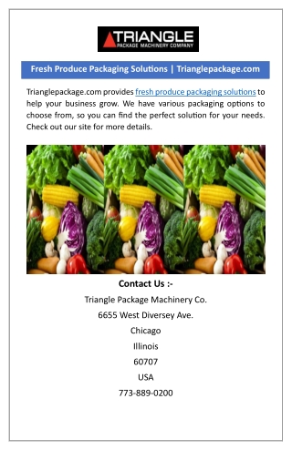 fresh produce packaging solutions trianglepackage