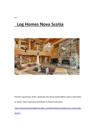 Log Homes Nova Scotia
